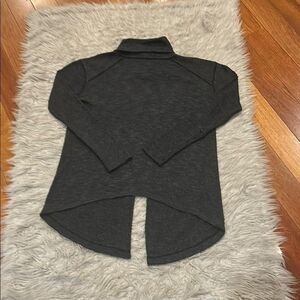 Free people we the free split back turtle neck gray long sleeve